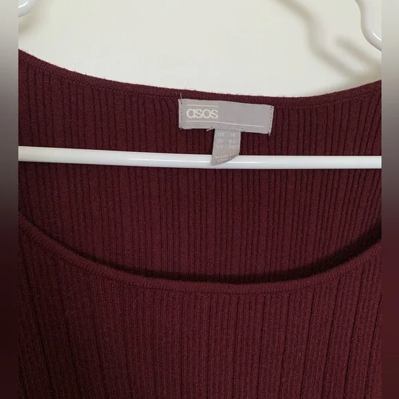 ASOS DESIGN scoop neck long sleeve sweater in fine knit rib - Picture 4 of 5